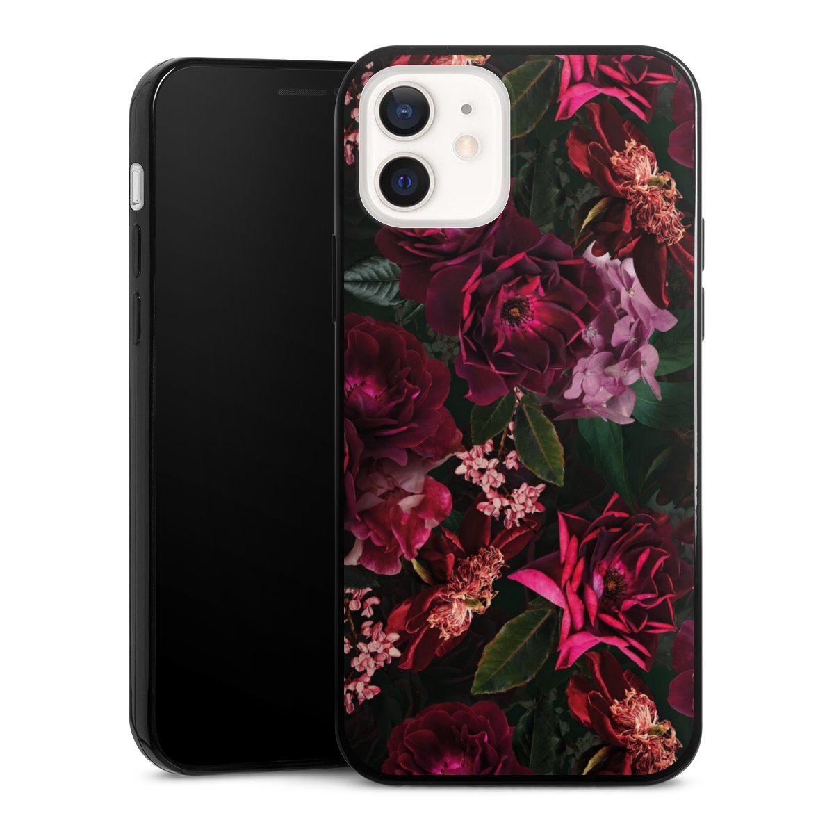 Dunkelrote und rosa Blüten