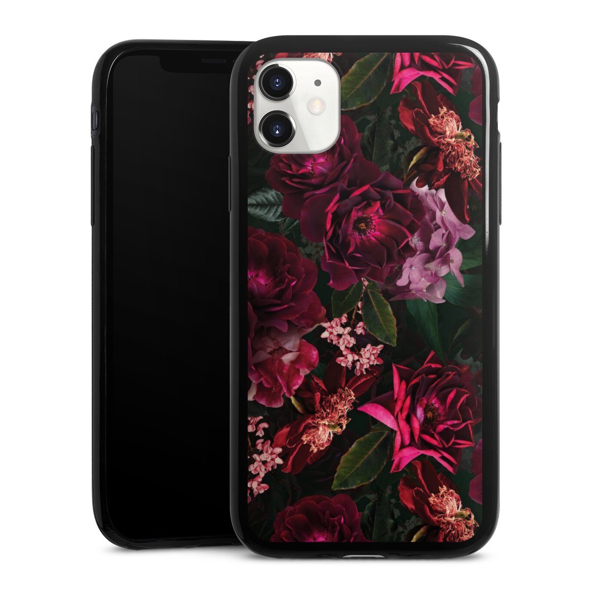 Dunkelrote und rosa Blüten