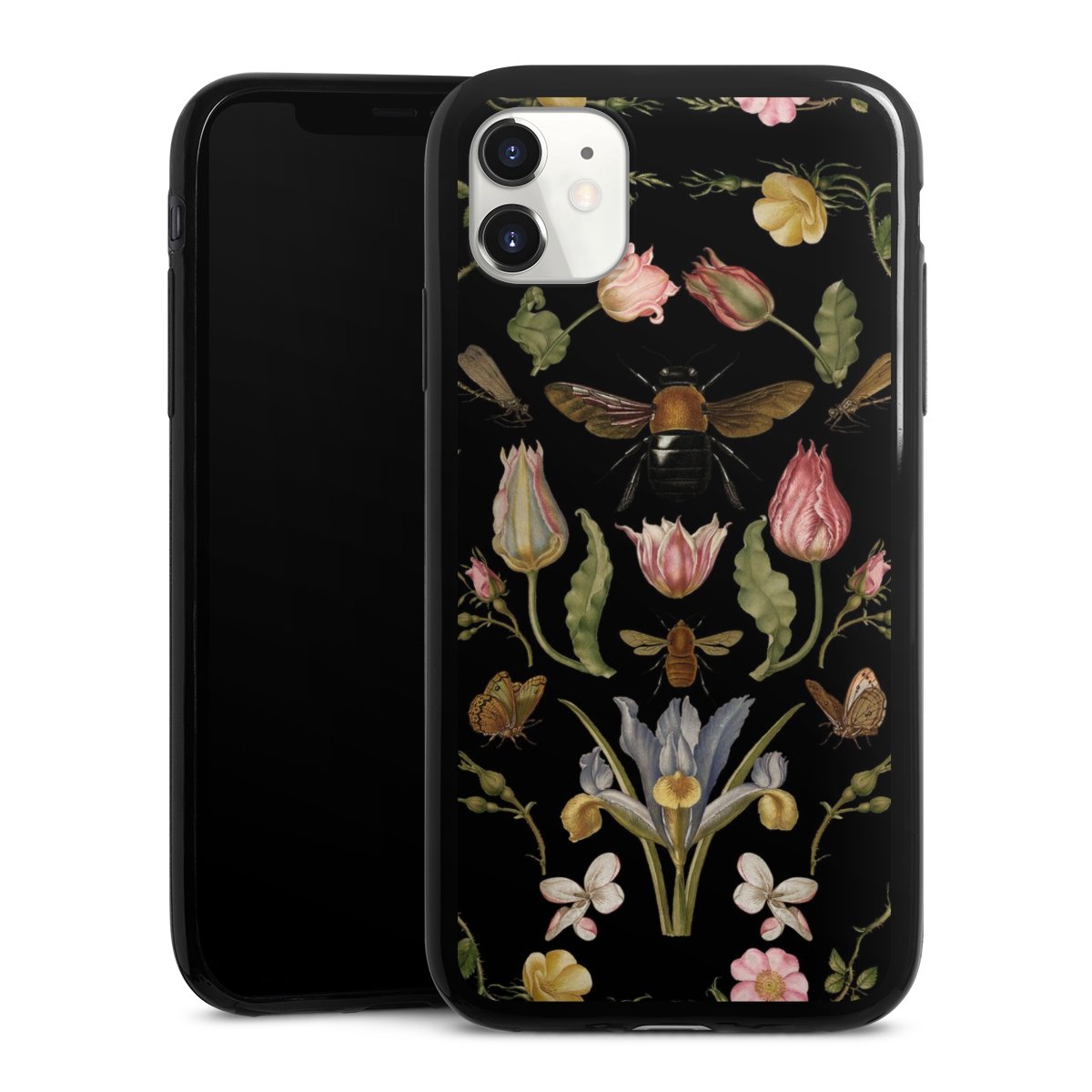 Wildblumen und Biene Schwarz