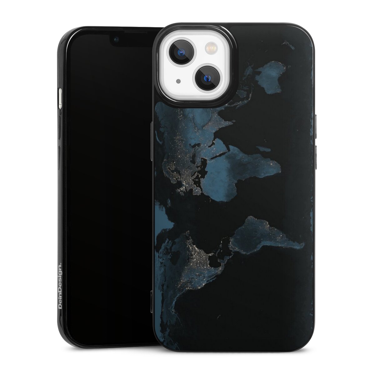 Mappa del mondo con luce notturna