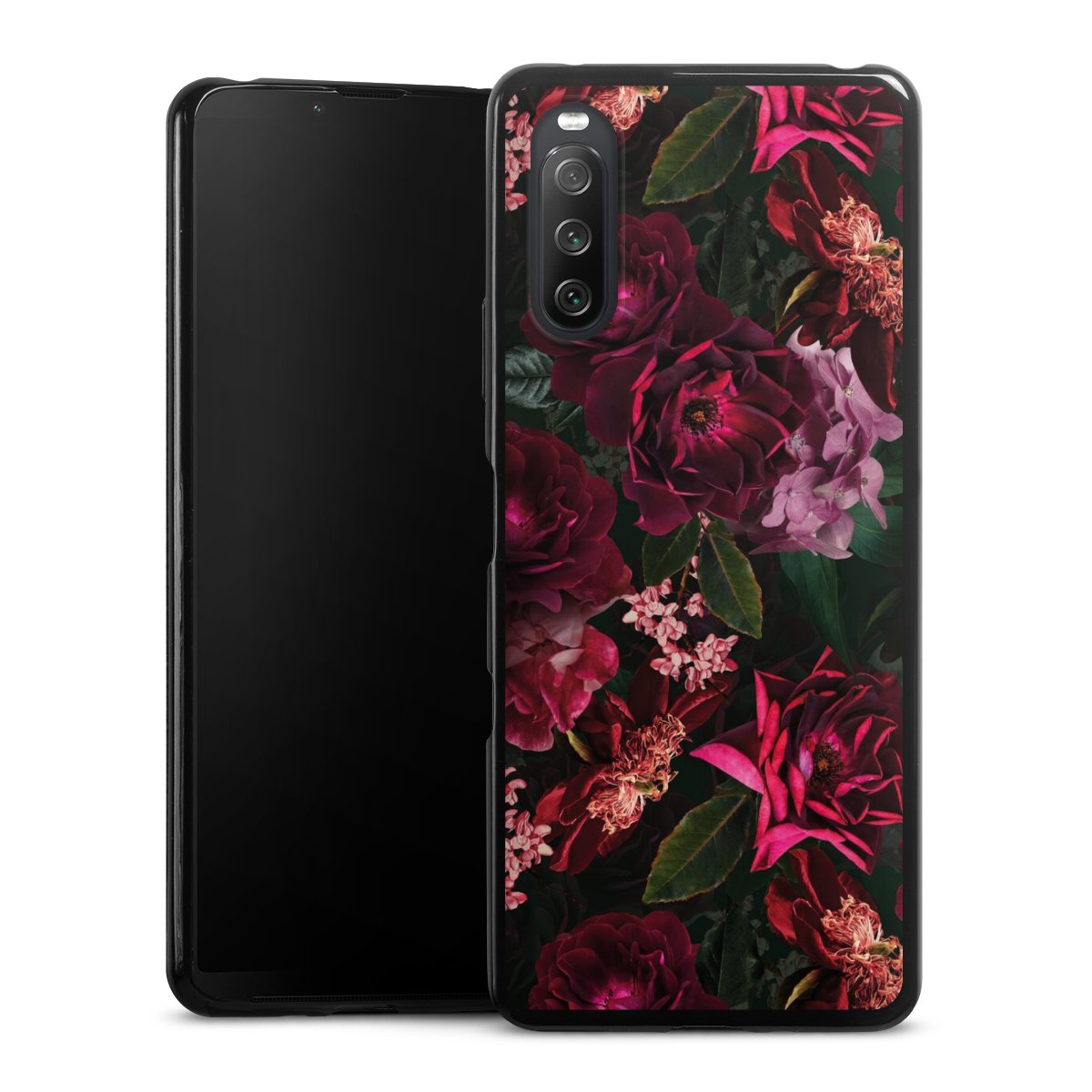 Dunkelrote und rosa Blüten