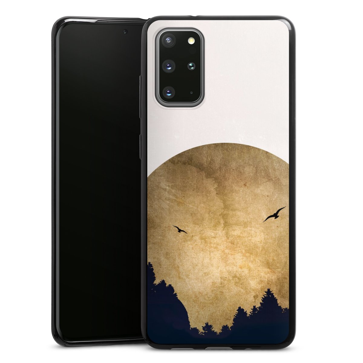Deux oiseaux et la lune