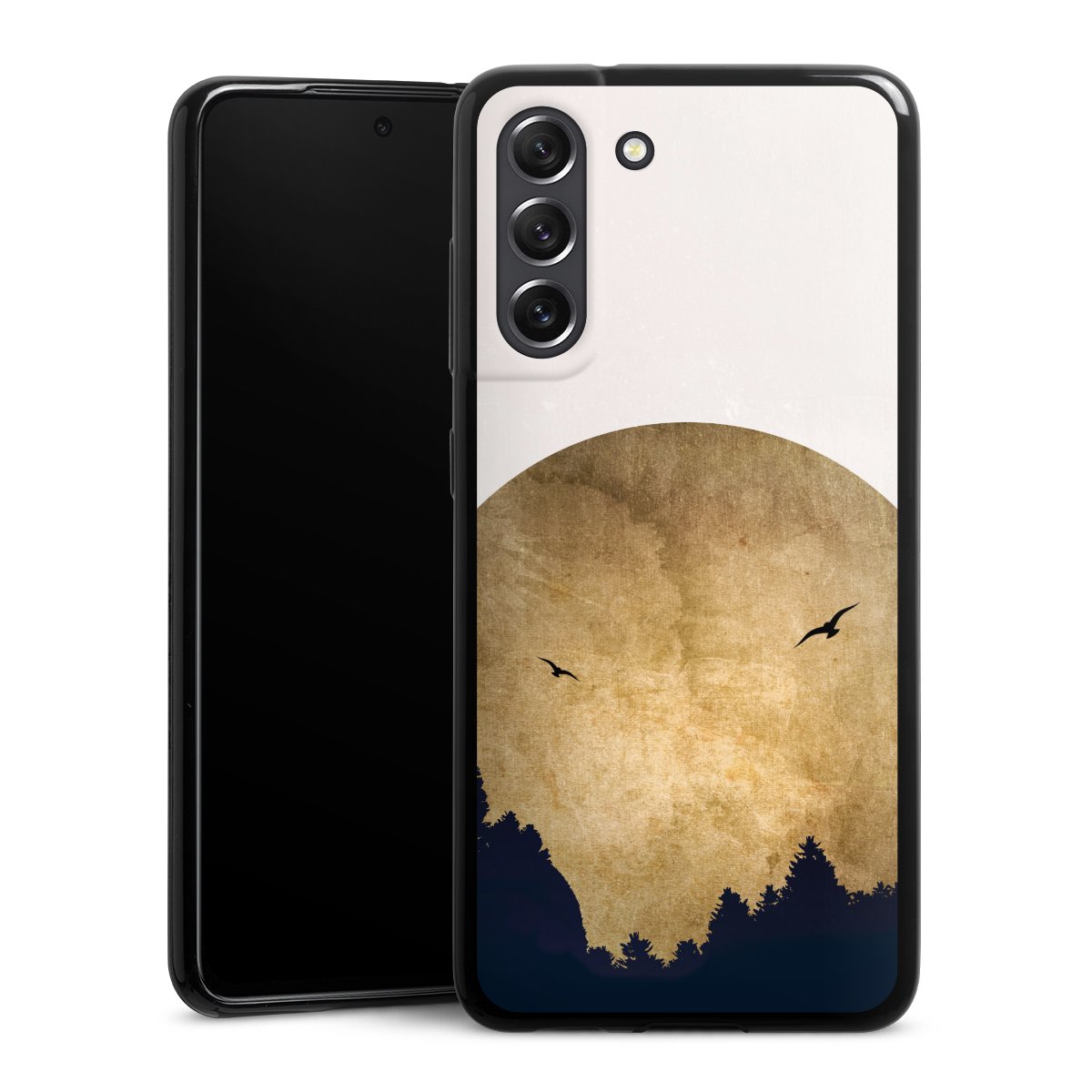 Deux oiseaux et la lune