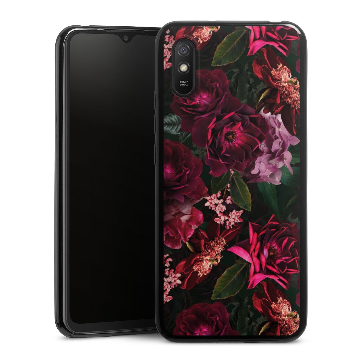 Dunkelrote und rosa Blüten