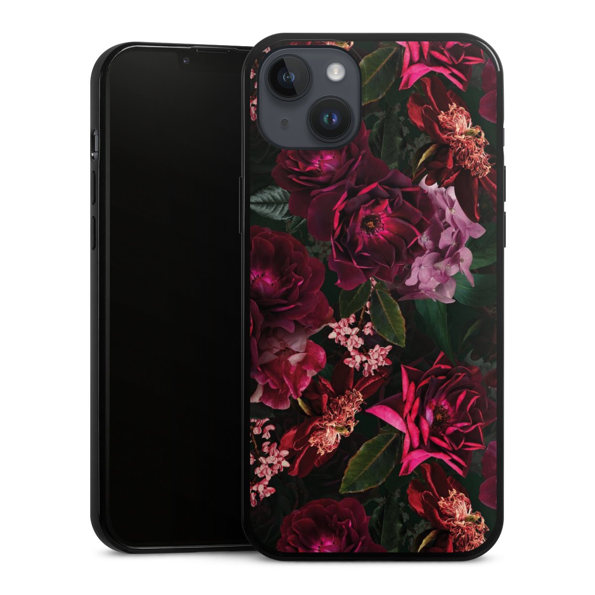 Dunkelrote und rosa Blüten