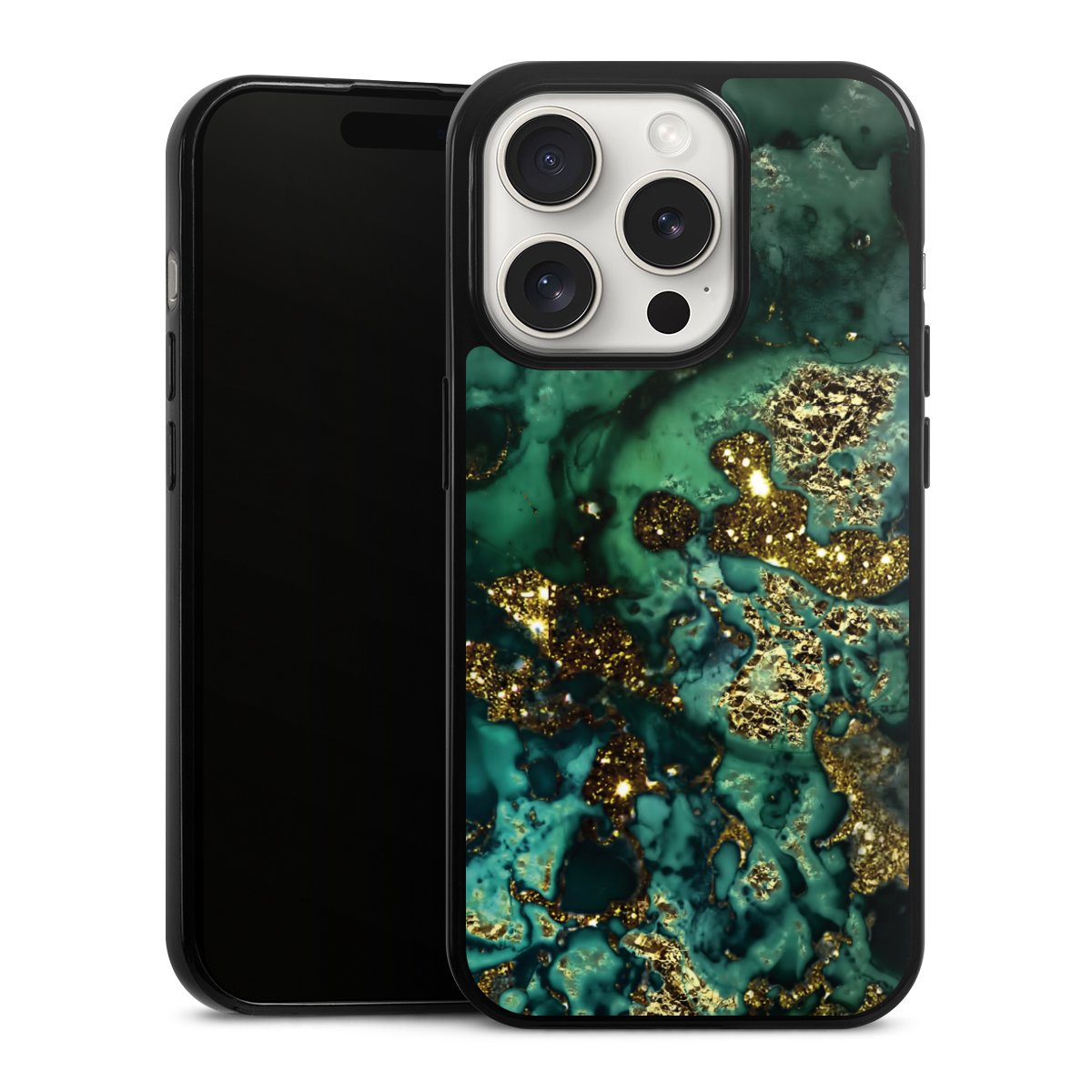 Aspetto marmorizzato ciano glitterato