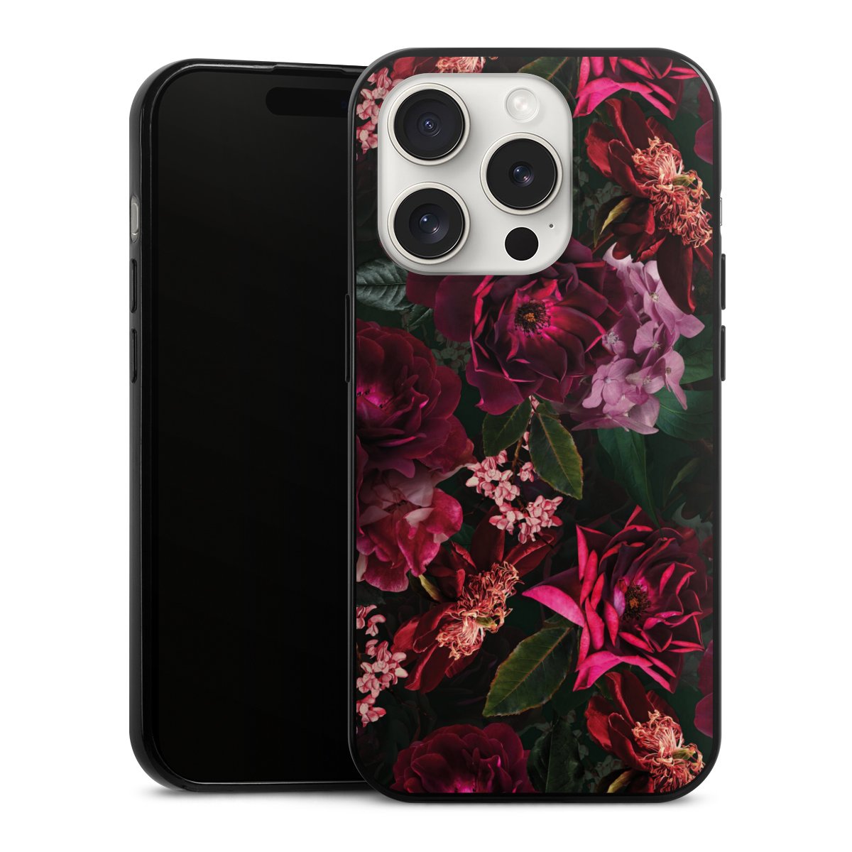 Donkerrode en roze bloemen