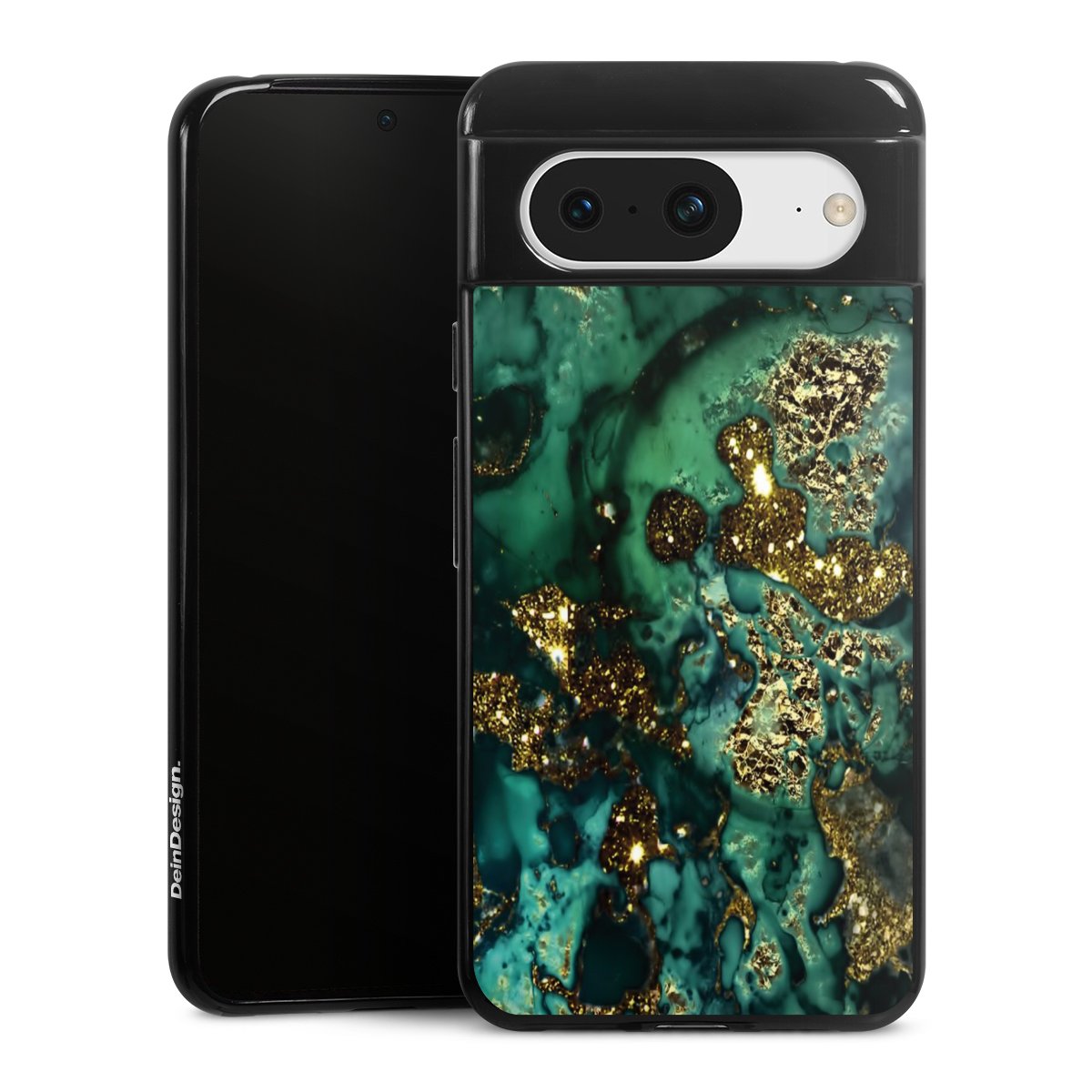 Aspetto marmorizzato ciano glitterato