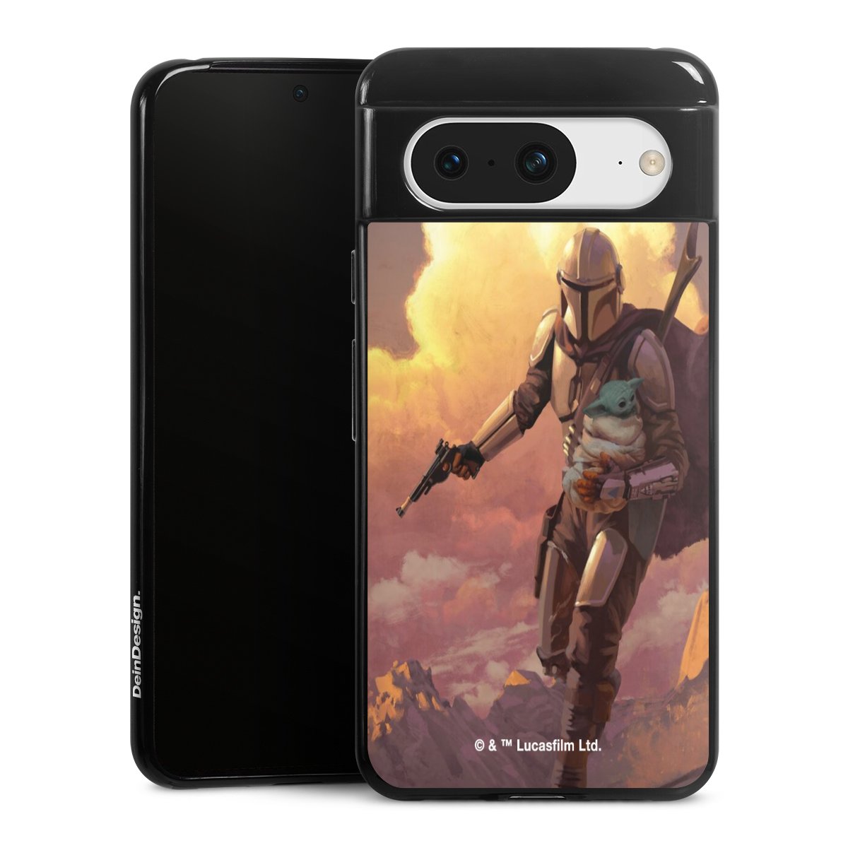 Der Mandalorianer und Grogu Sonnenguntergang Wolken