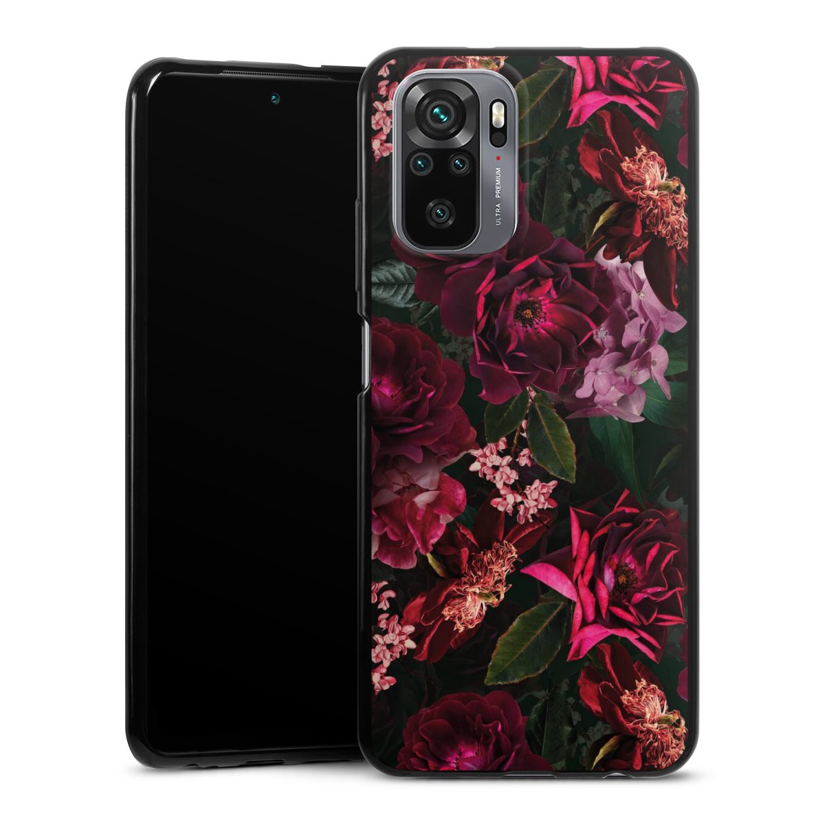 Dunkelrote und rosa Blüten