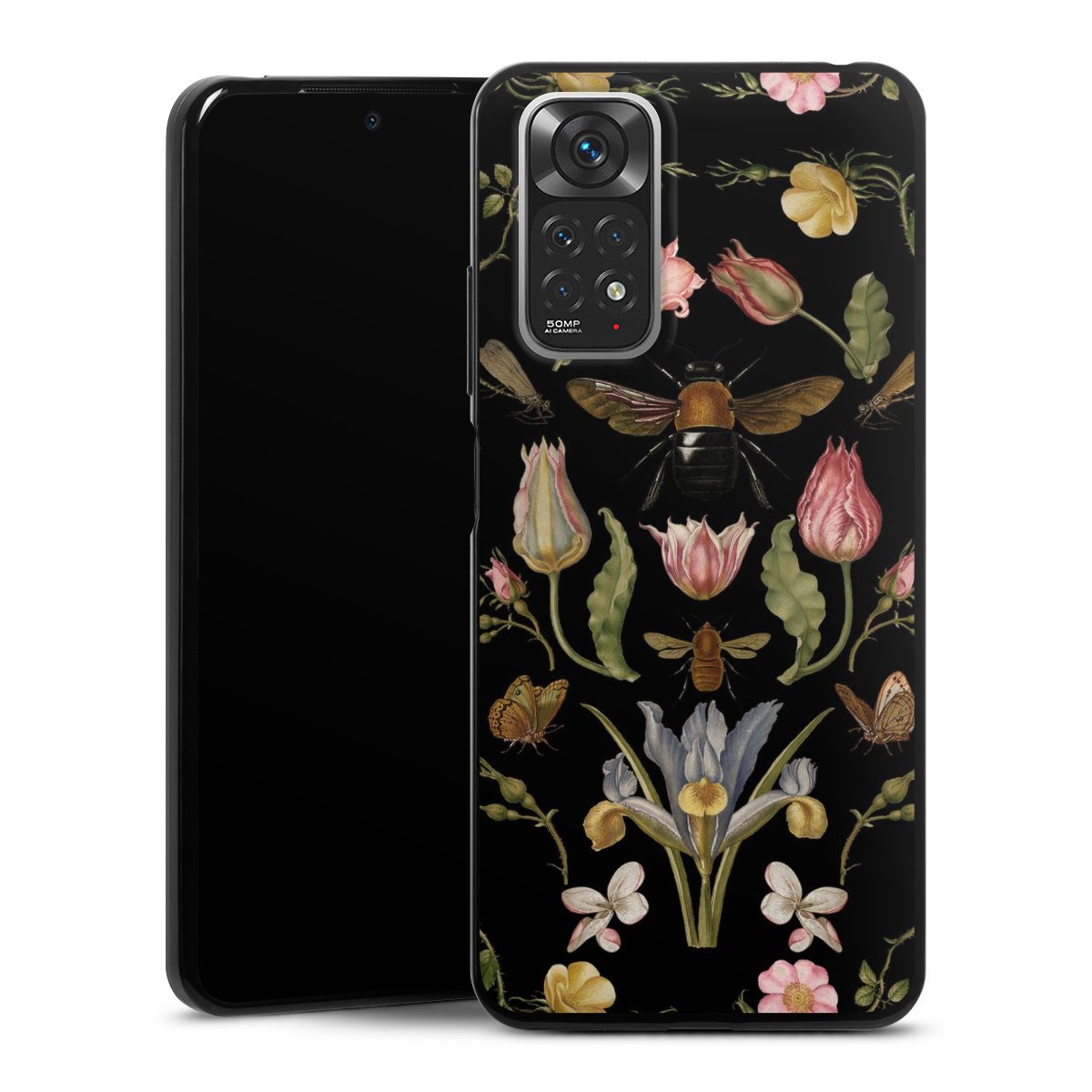 Fiori di campo e api nere