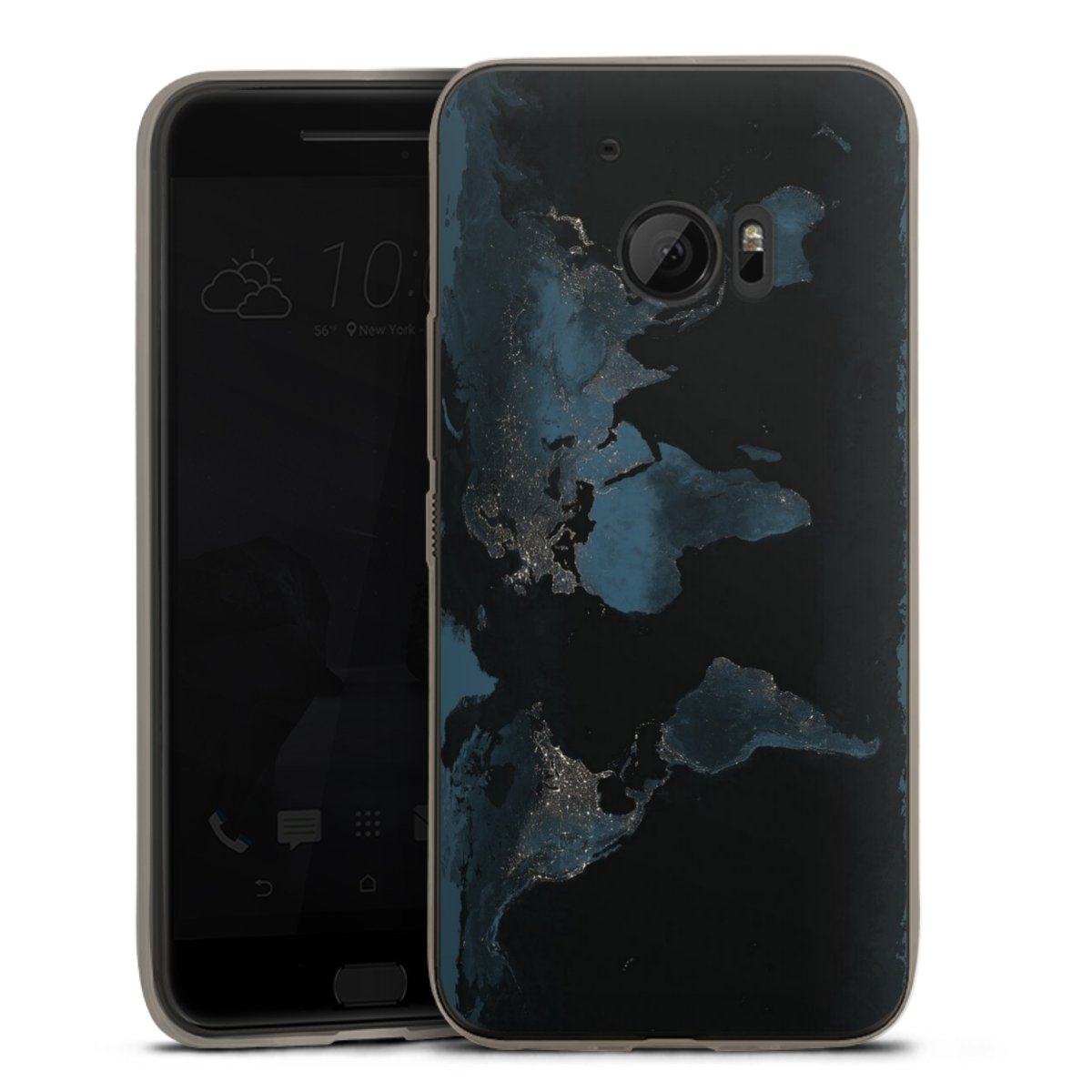 Mappa del mondo con luce notturna