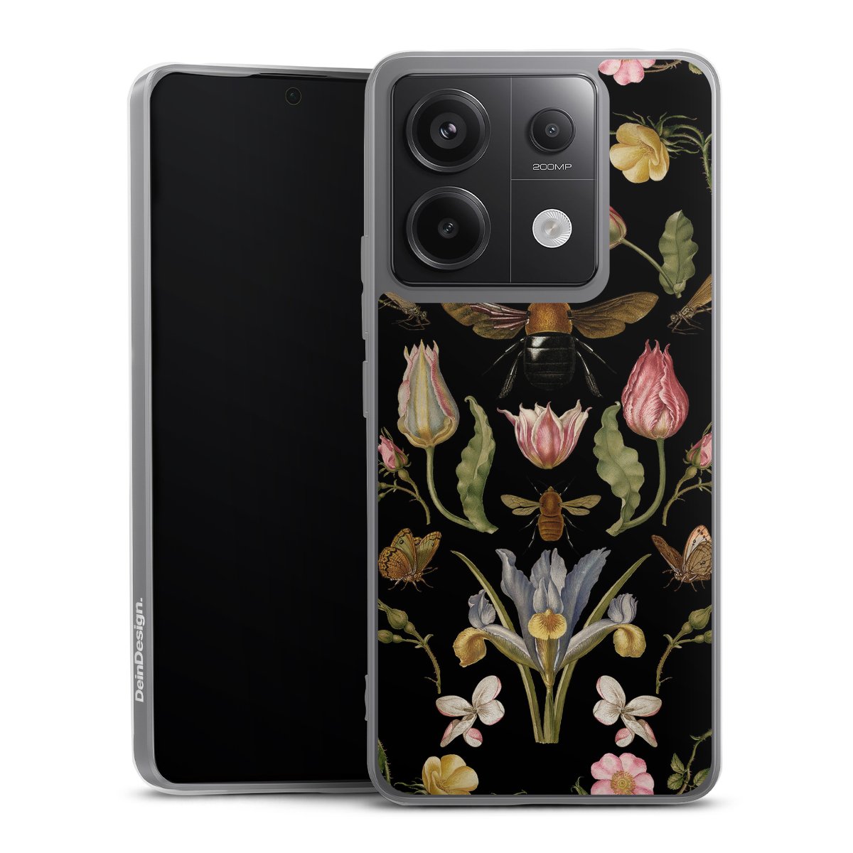 Wildblumen und Biene Schwarz