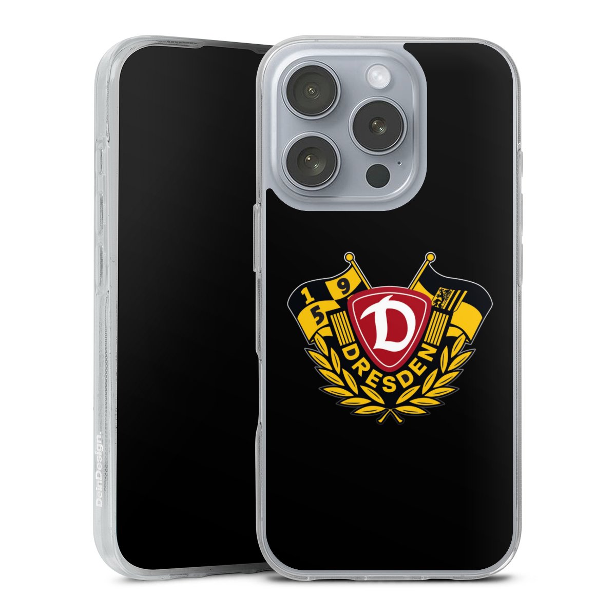 Dynamo Wappen mit Fahnen