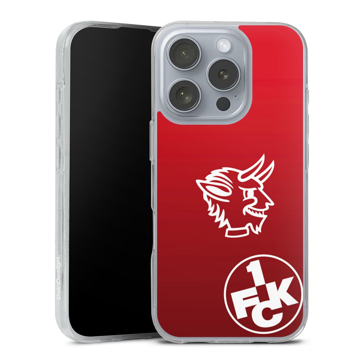 Teufelskopf FCK auf Rot