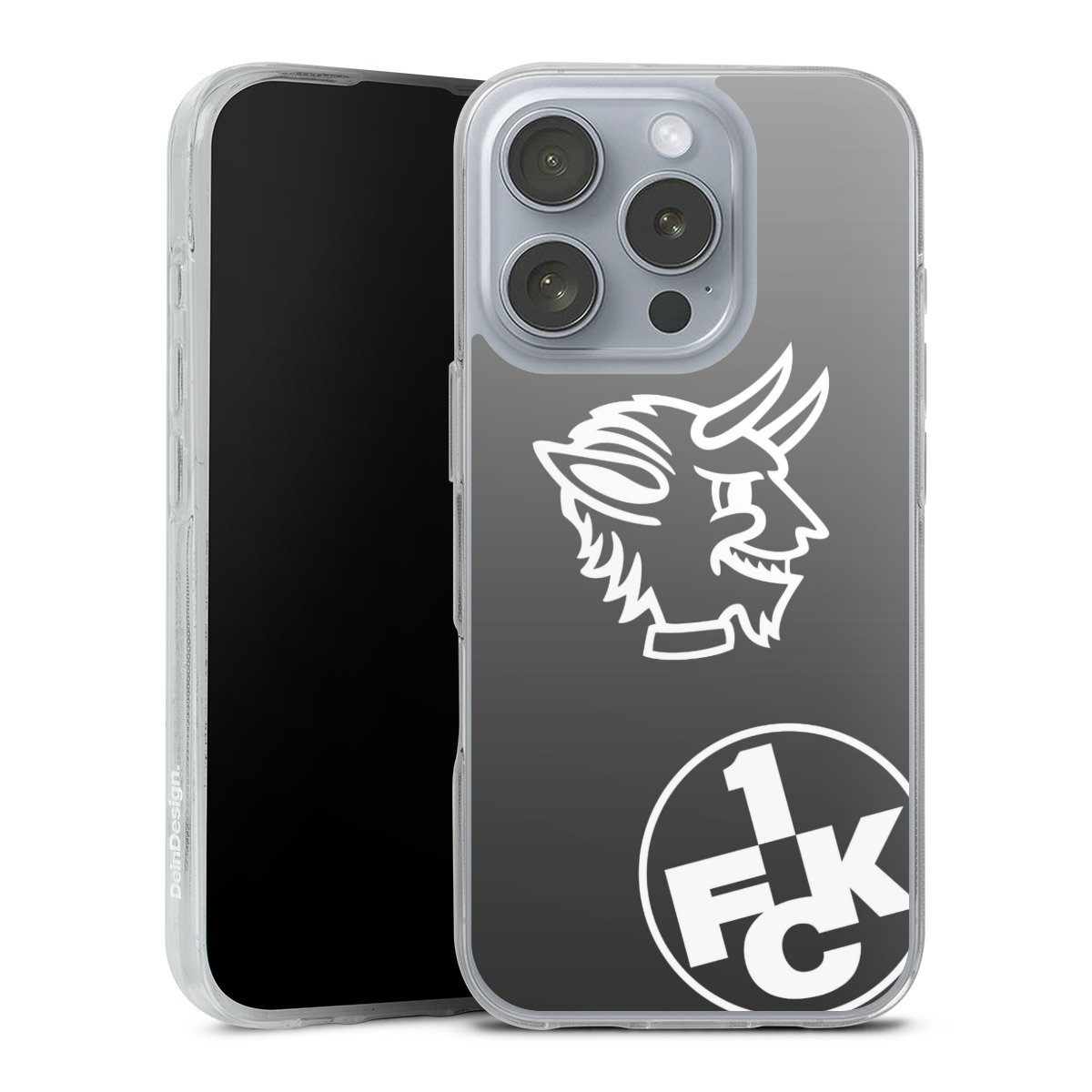 Teufelskopf FCK auf Schwarz