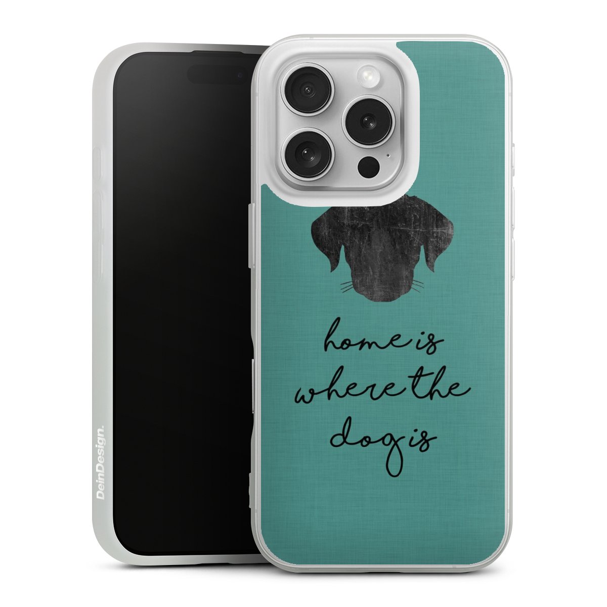 Home Is Where The Dog Is - Noir sur turquoise