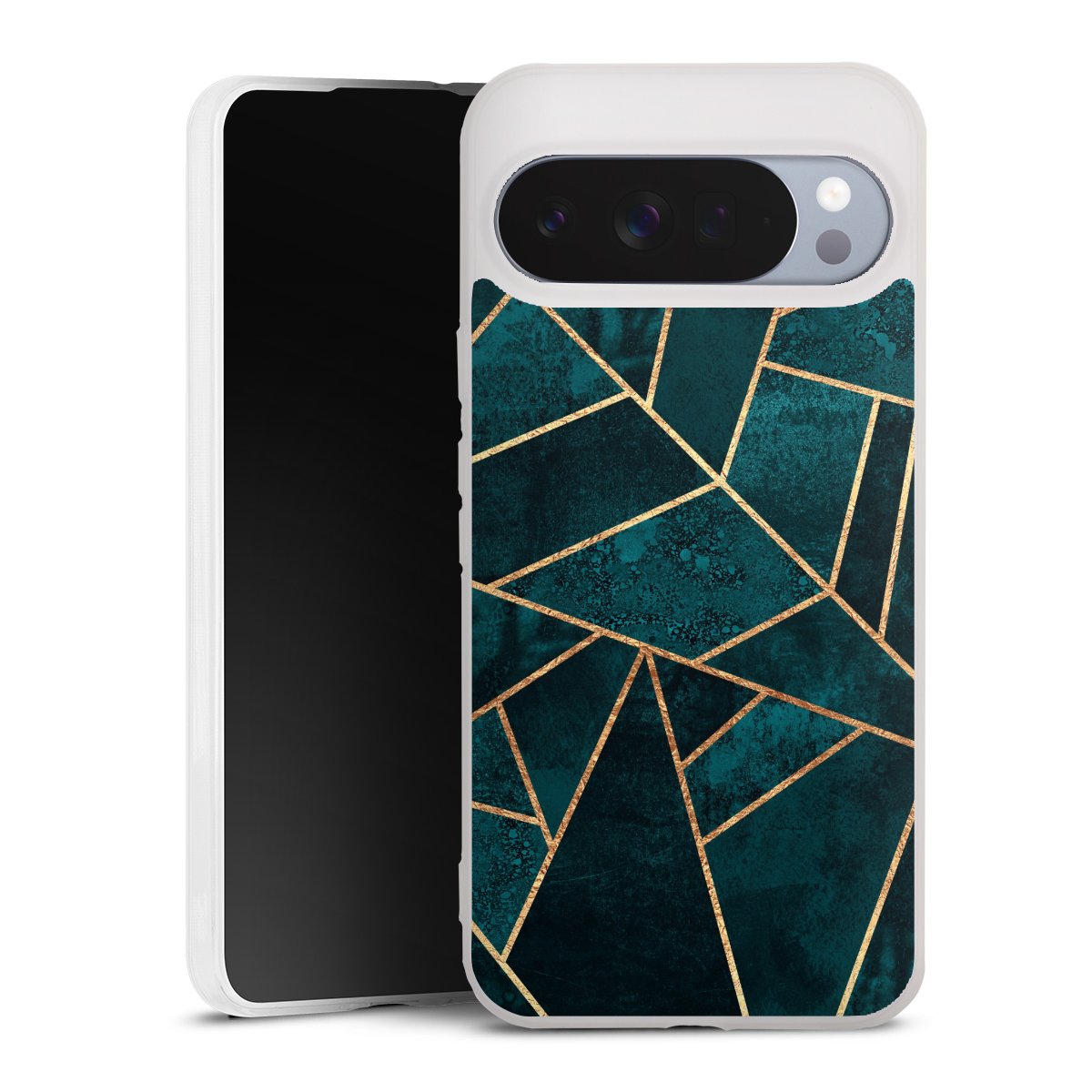 Imprimé or pierre sarcelle profond