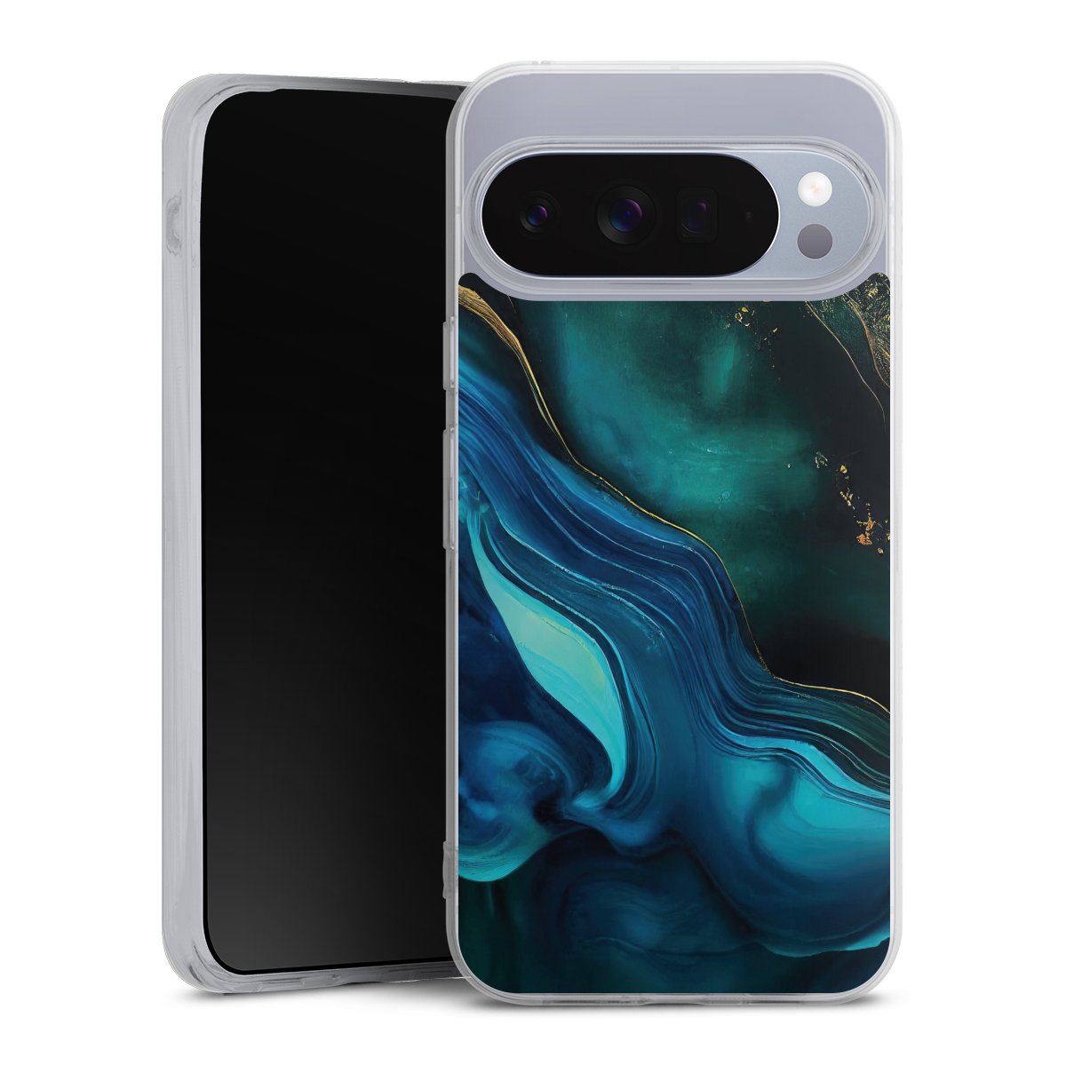 Encre bleue et dorée