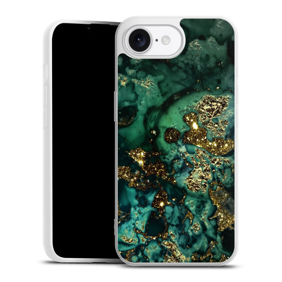 Aspetto marmorizzato ciano glitterato