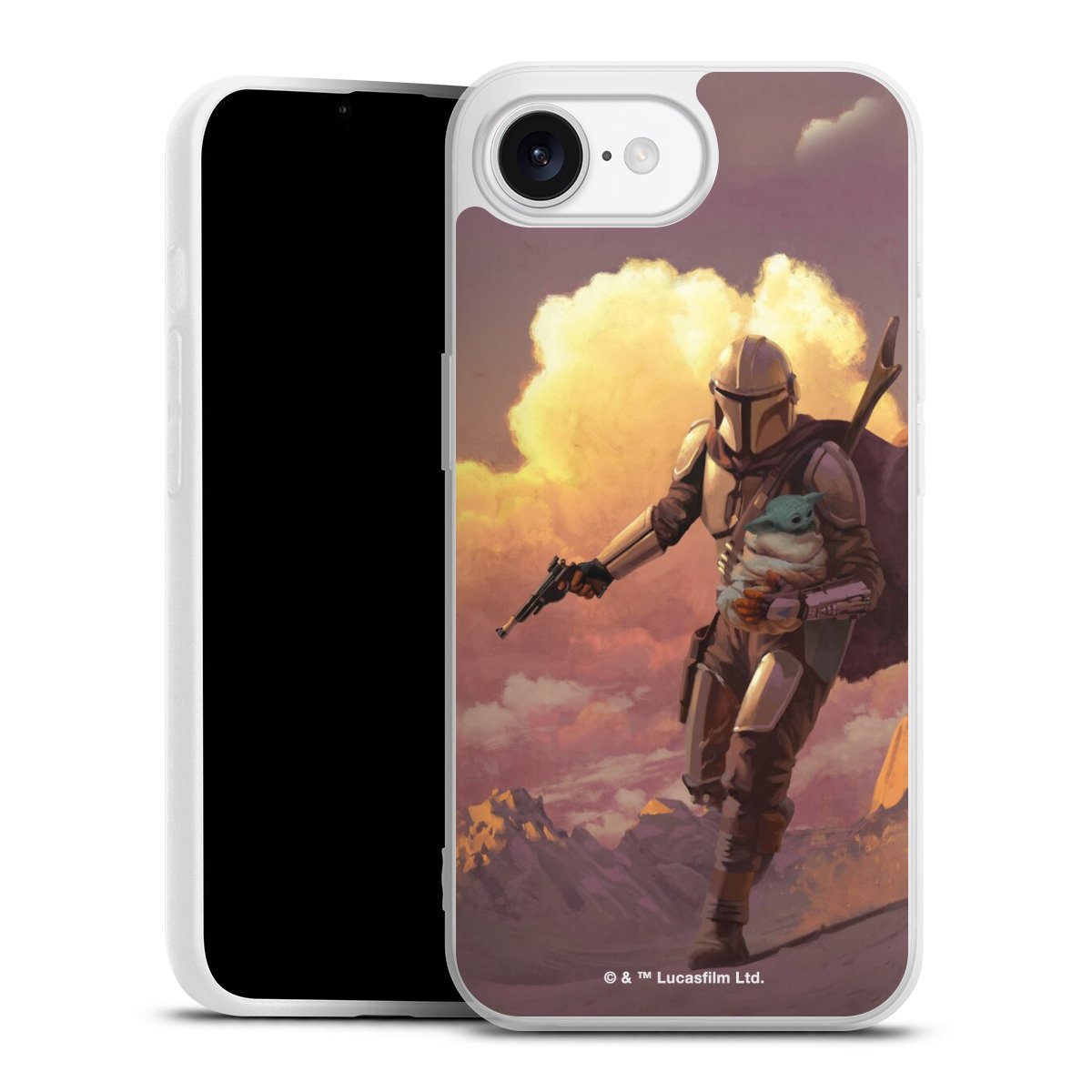 Der Mandalorianer und Grogu Sonnenguntergang Wolken