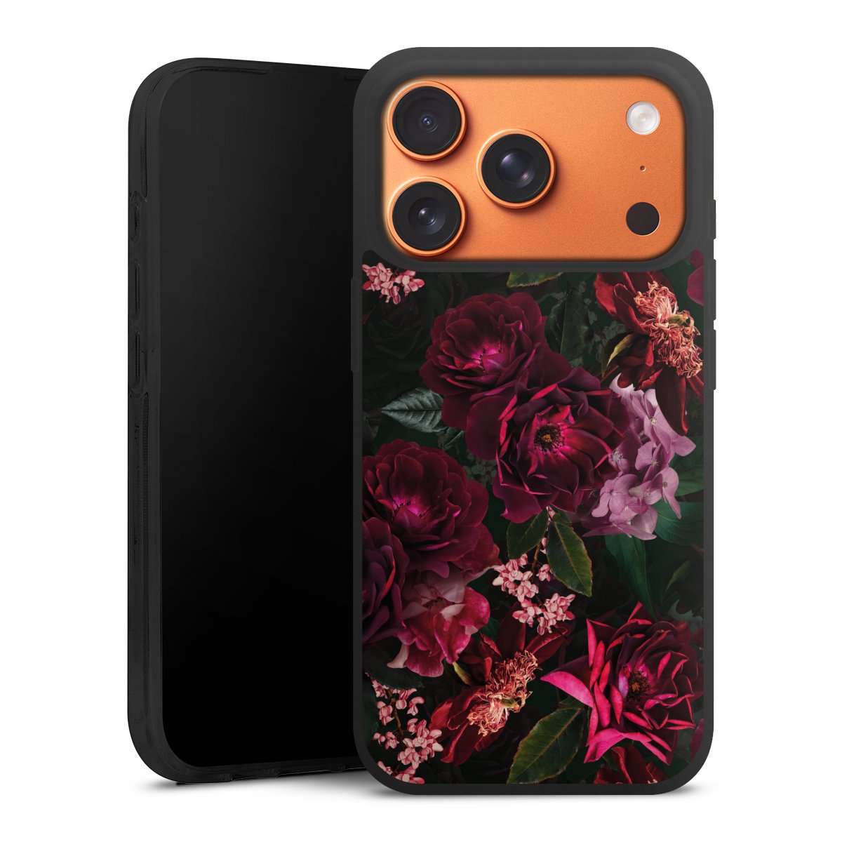 Dunkelrote und rosa Blüten