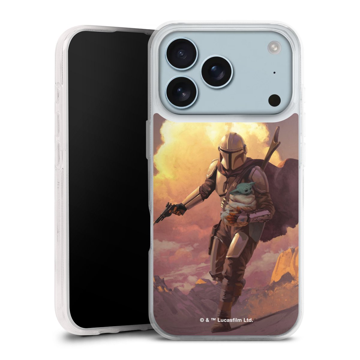 Der Mandalorianer und Grogu Sonnenguntergang Wolken