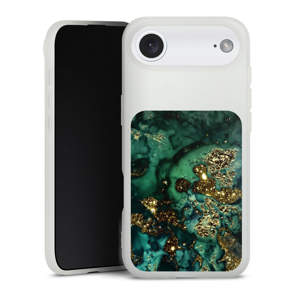 Aspetto marmorizzato ciano glitterato