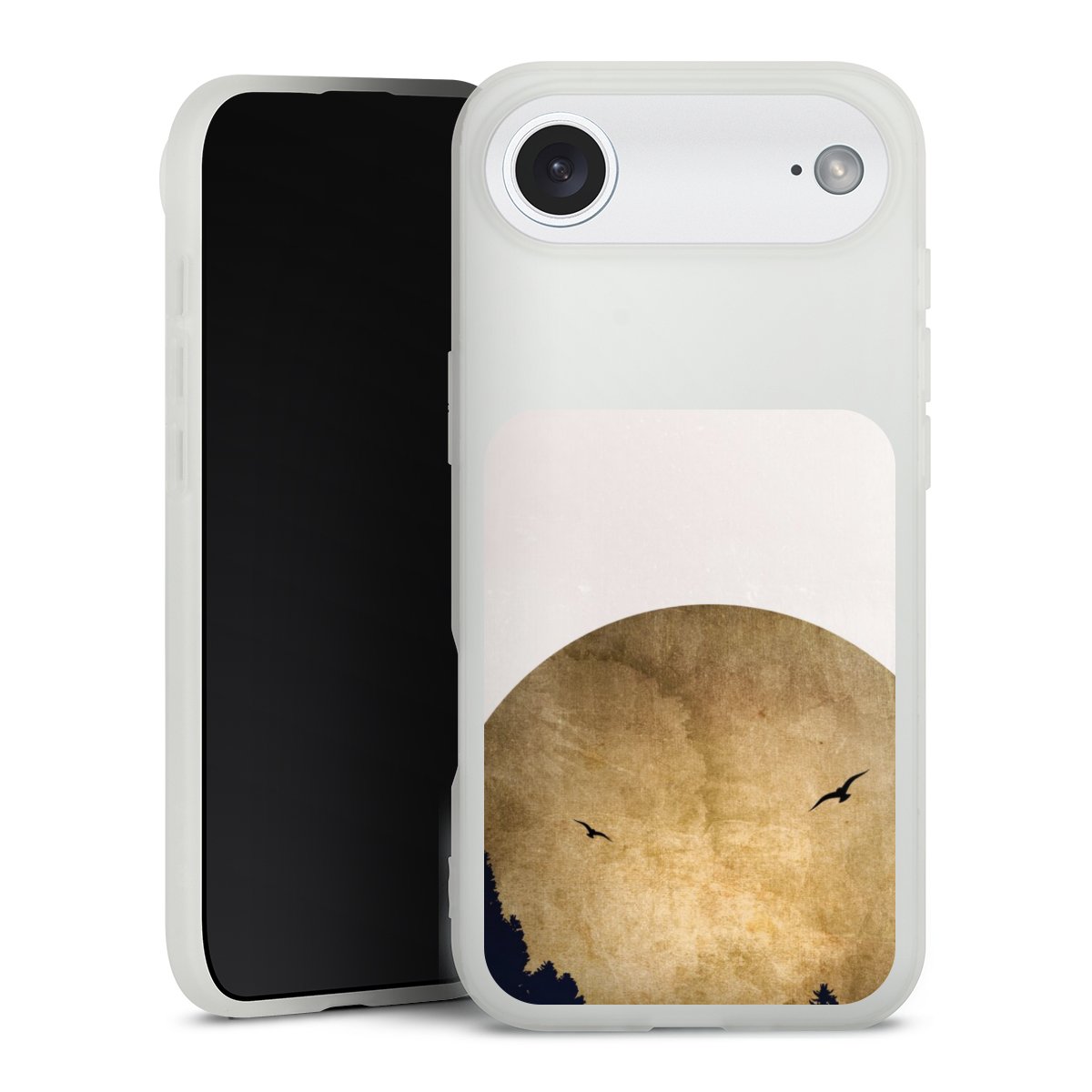 Deux oiseaux et la lune