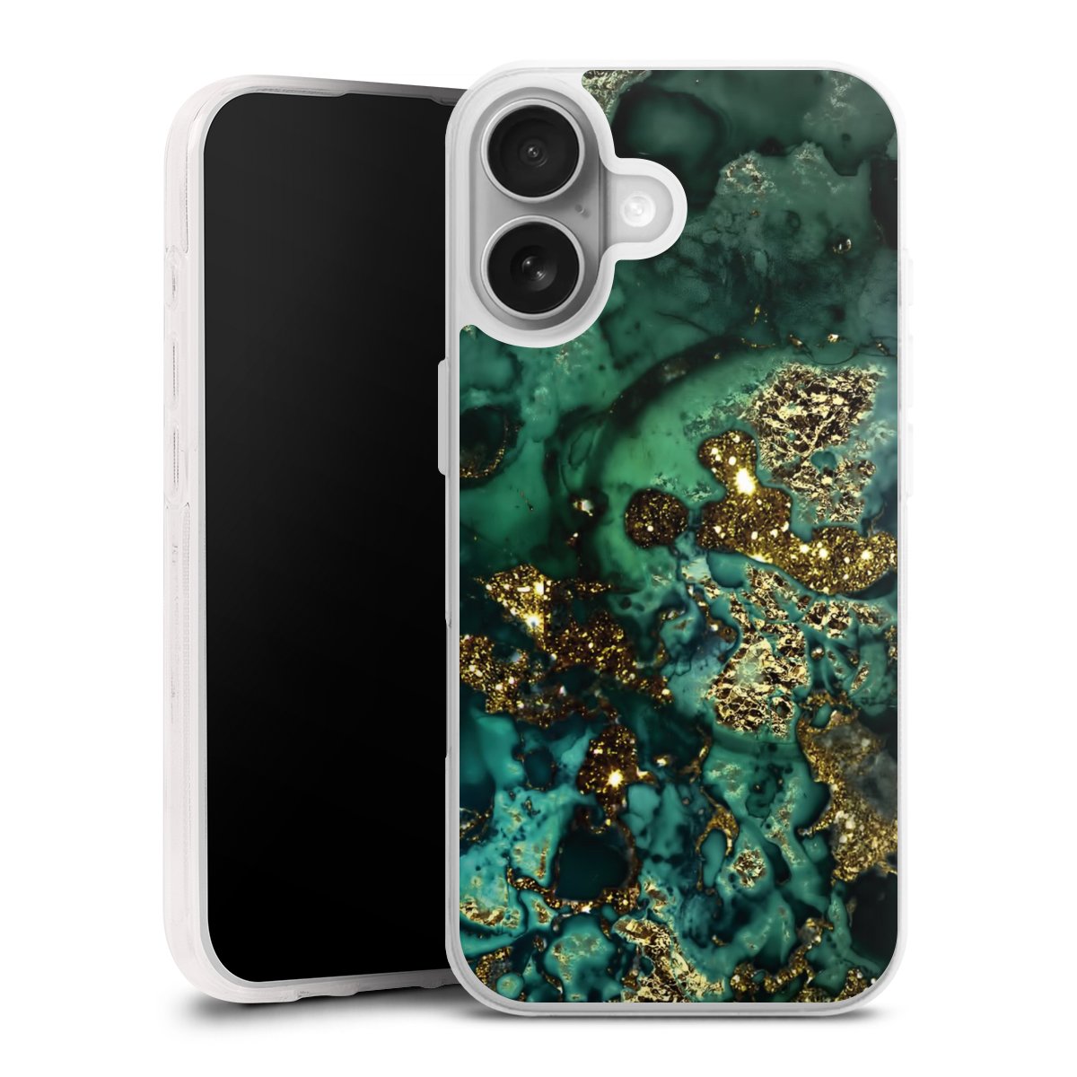 Aspetto marmorizzato ciano glitterato