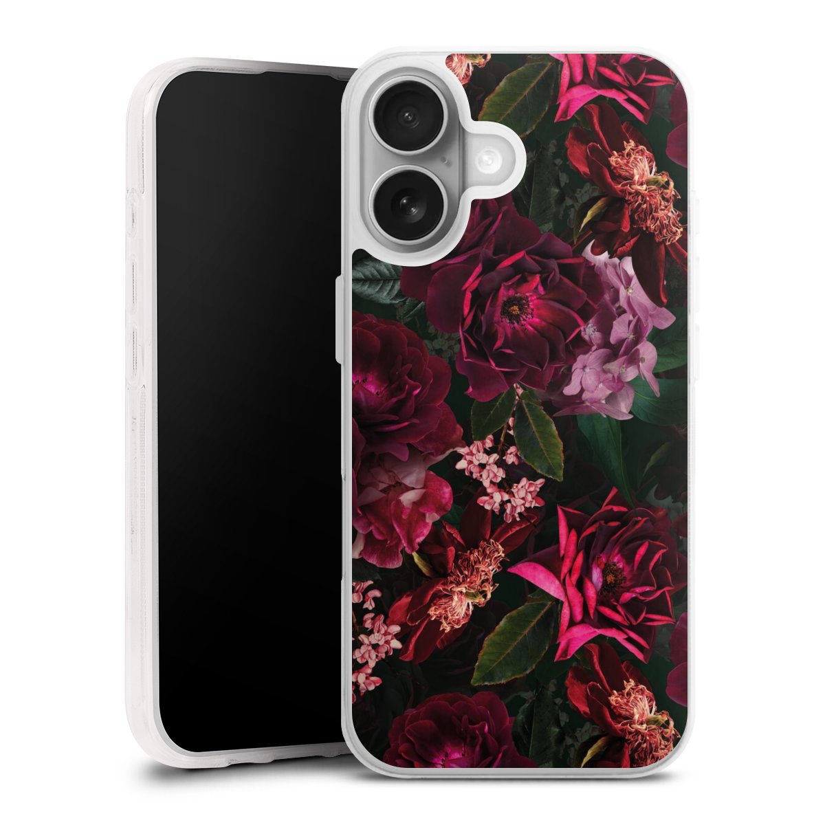 Dunkelrote und rosa Blüten