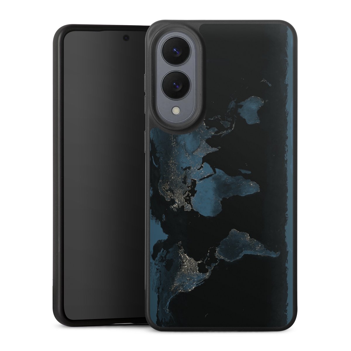 Mappa del mondo con luce notturna