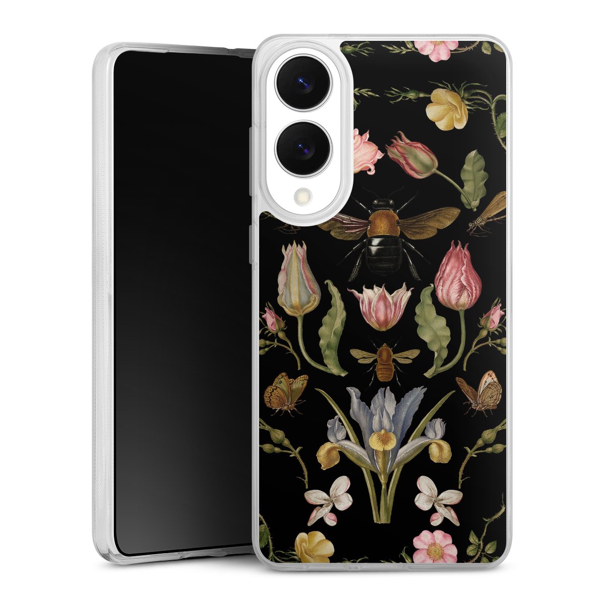 Fiori di campo e api nere