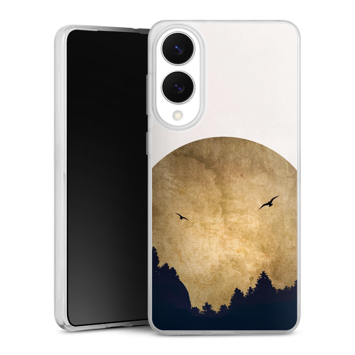 Twee vogels en de maan