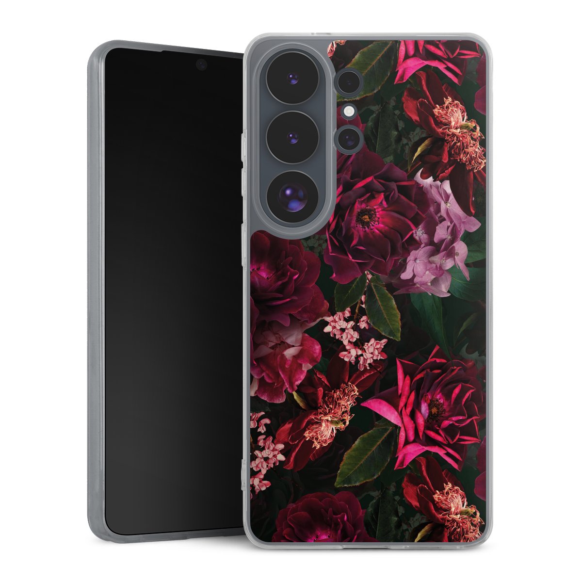 Donkerrode en roze bloemen