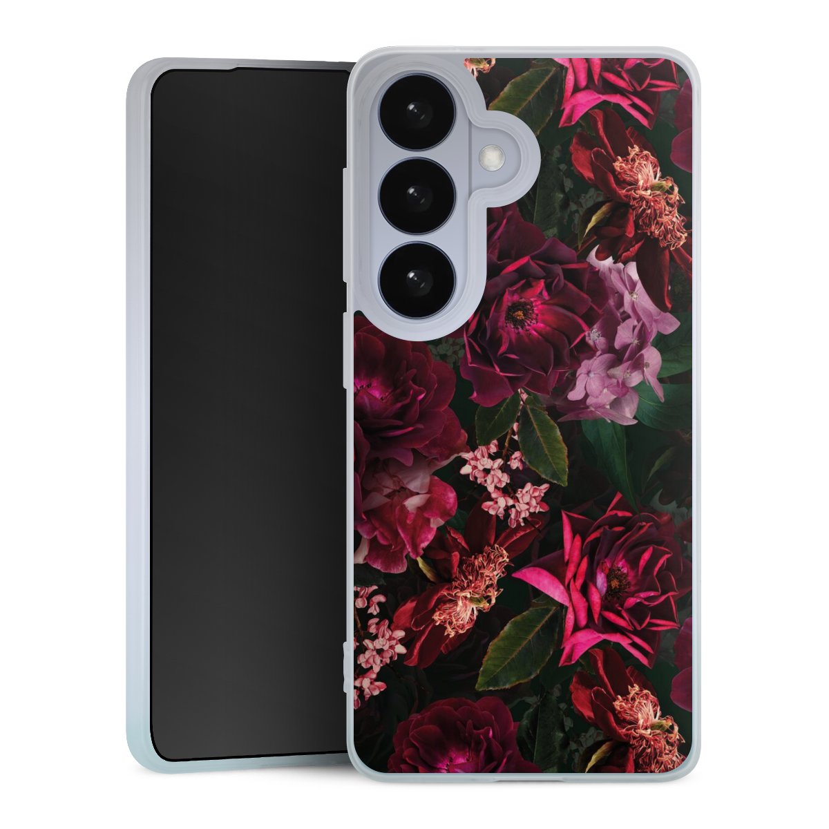 Dunkelrote und rosa Blüten