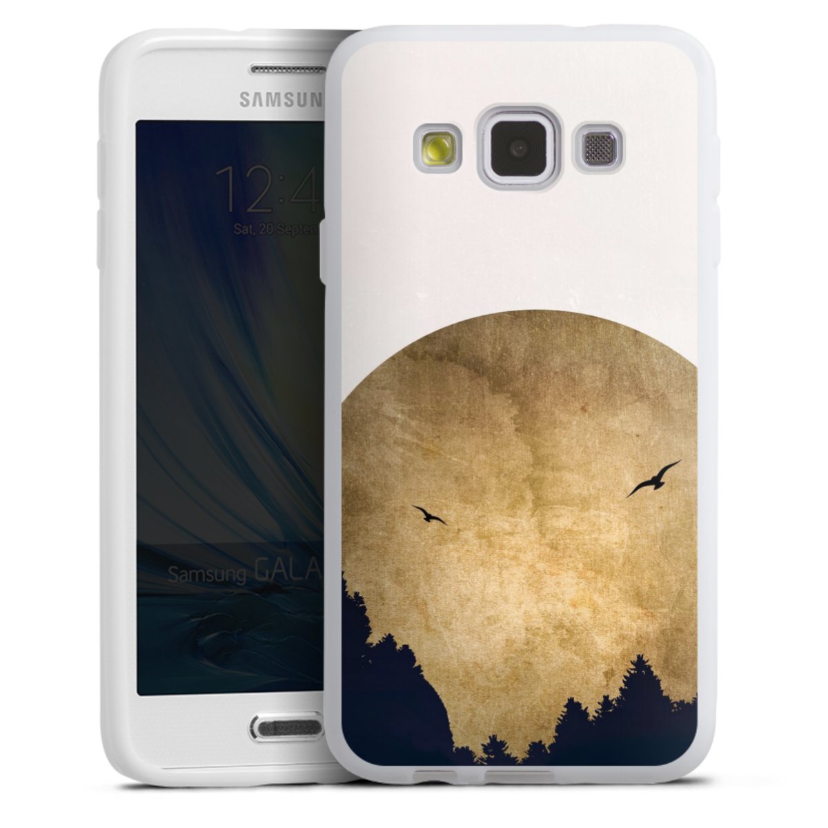 Deux oiseaux et la lune