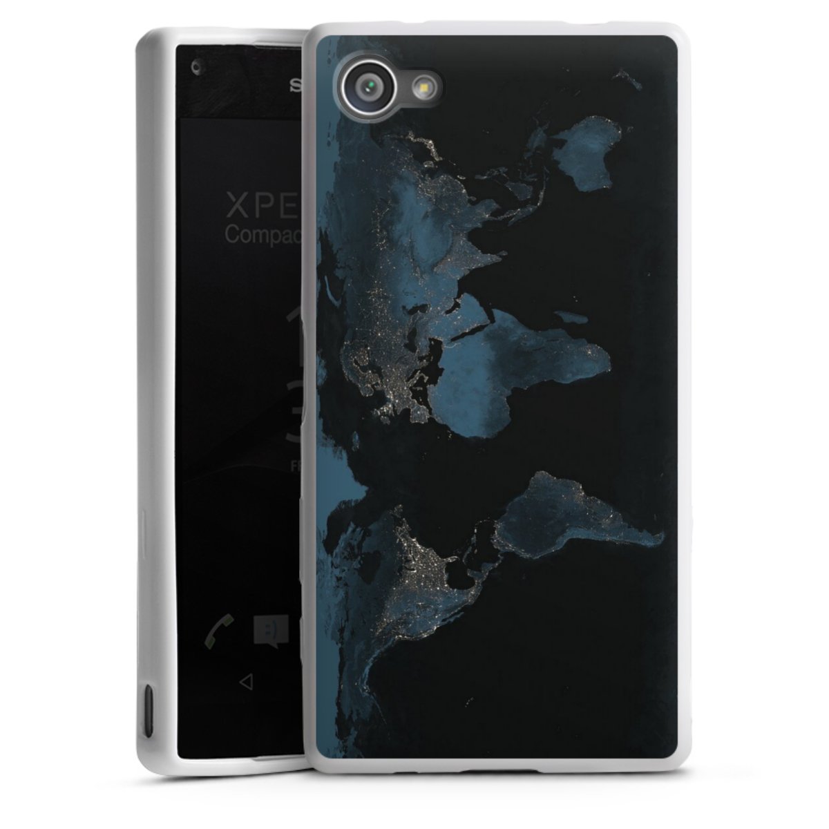 Mappa del mondo con luce notturna