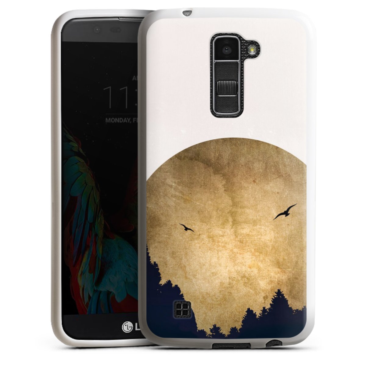 Deux oiseaux et la lune
