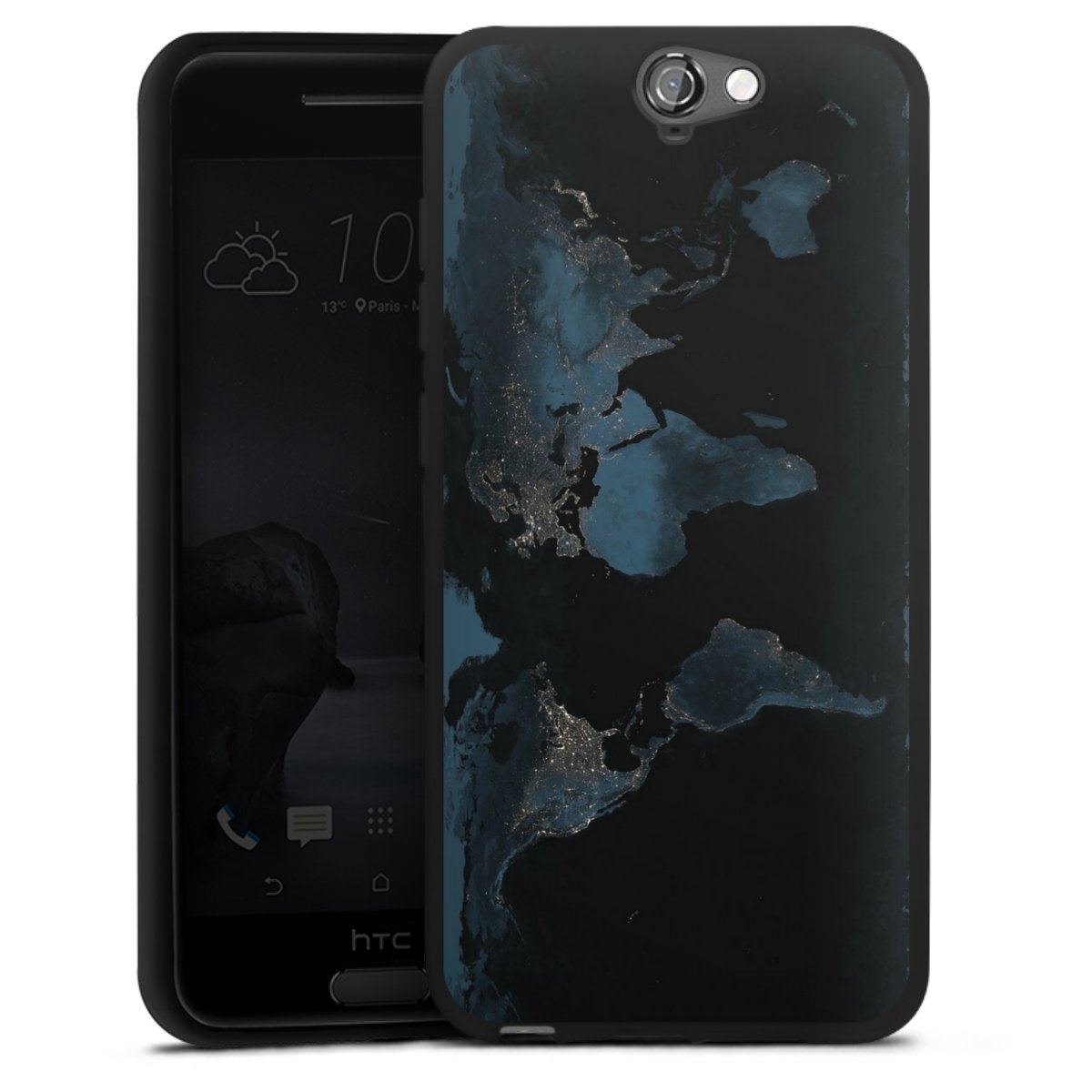 Mappa del mondo con luce notturna