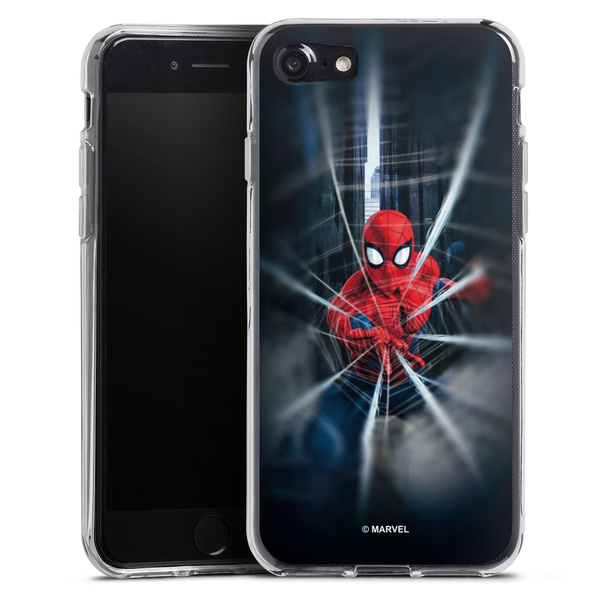 niet voldoende Verdienen of Spider-Man Webs In Action voor Siliconen hoesje (transparant) voor Apple  iPhone SE (2022) van DeinDesign