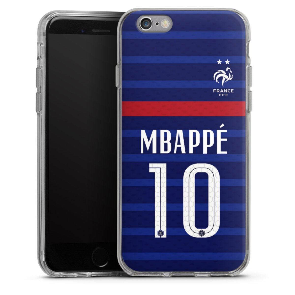 Jersey Mbappé - FFF voor Siliconen hoesje (transparant) voor Apple iPhone 6s van