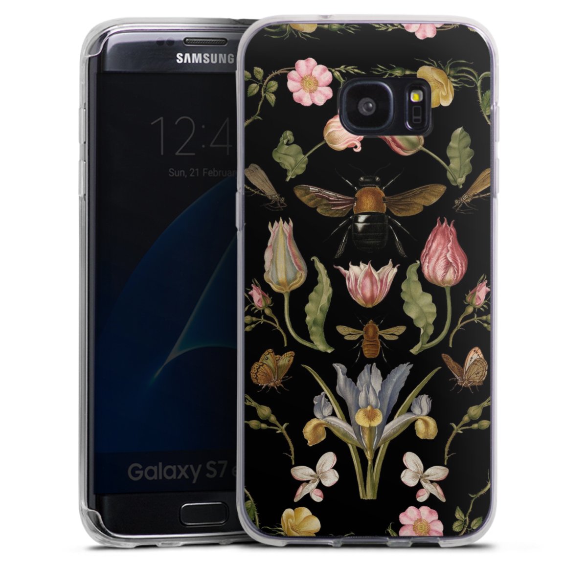 Wildblumen und Biene Schwarz