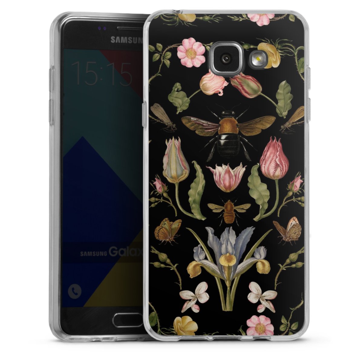 Fleurs Sauvages et Abeilles Fond Noir