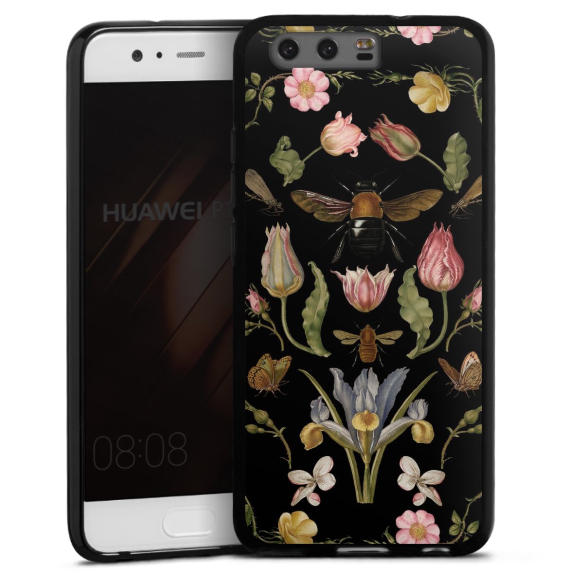 Wildblumen und Biene Schwarz