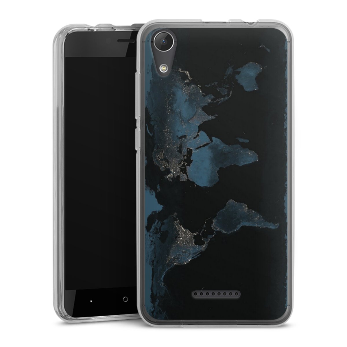 Mappa del mondo con luce notturna