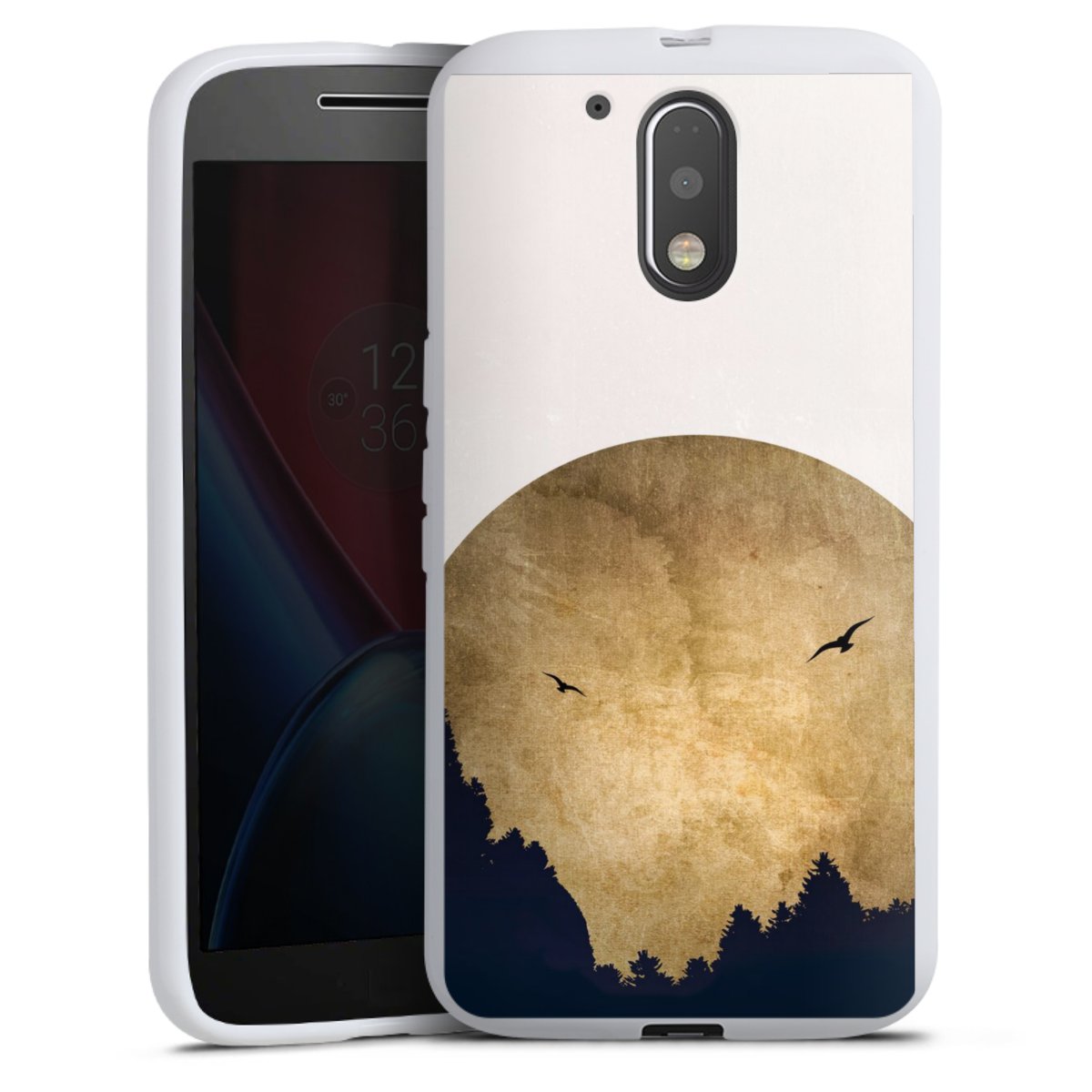 Deux oiseaux et la lune