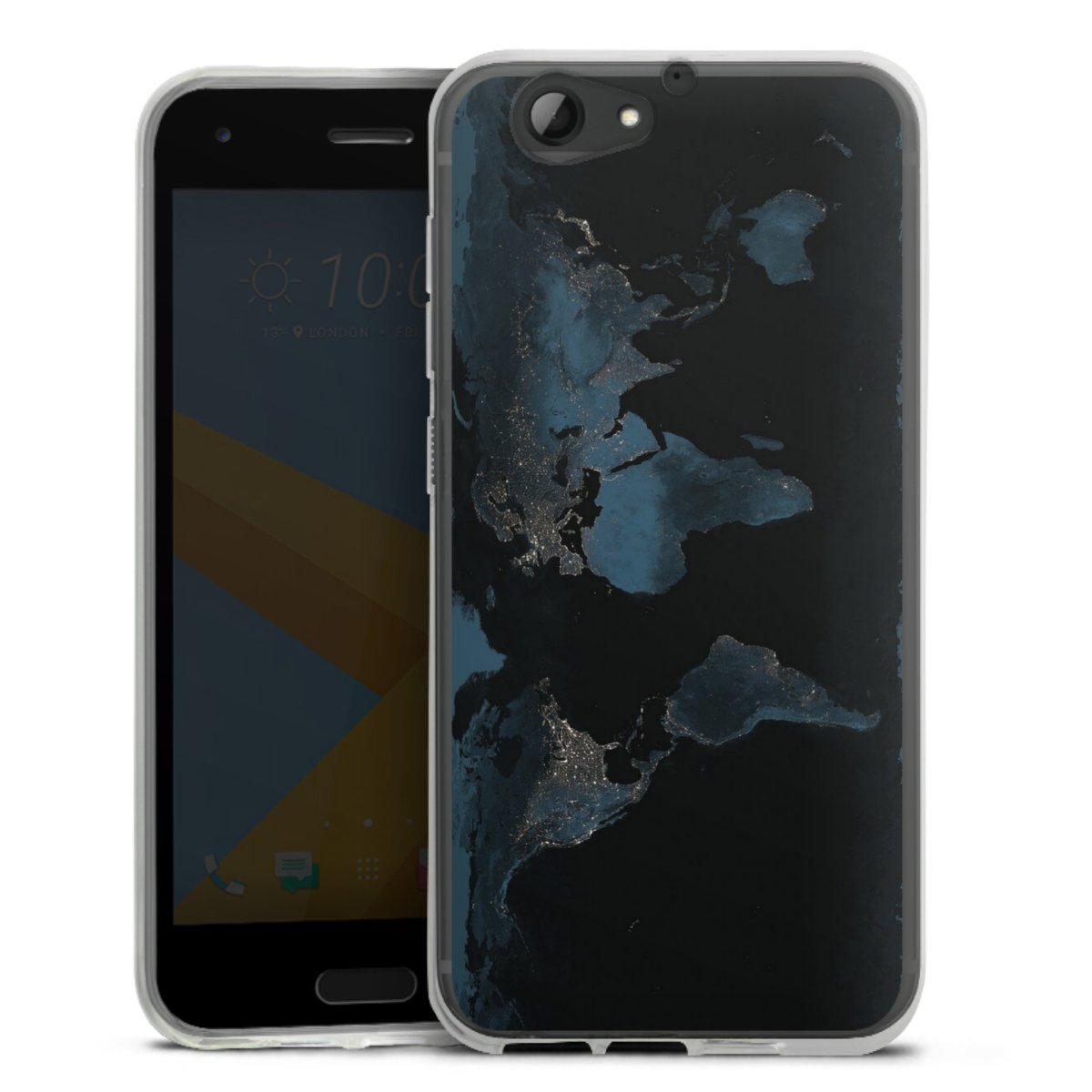 Mappa del mondo con luce notturna