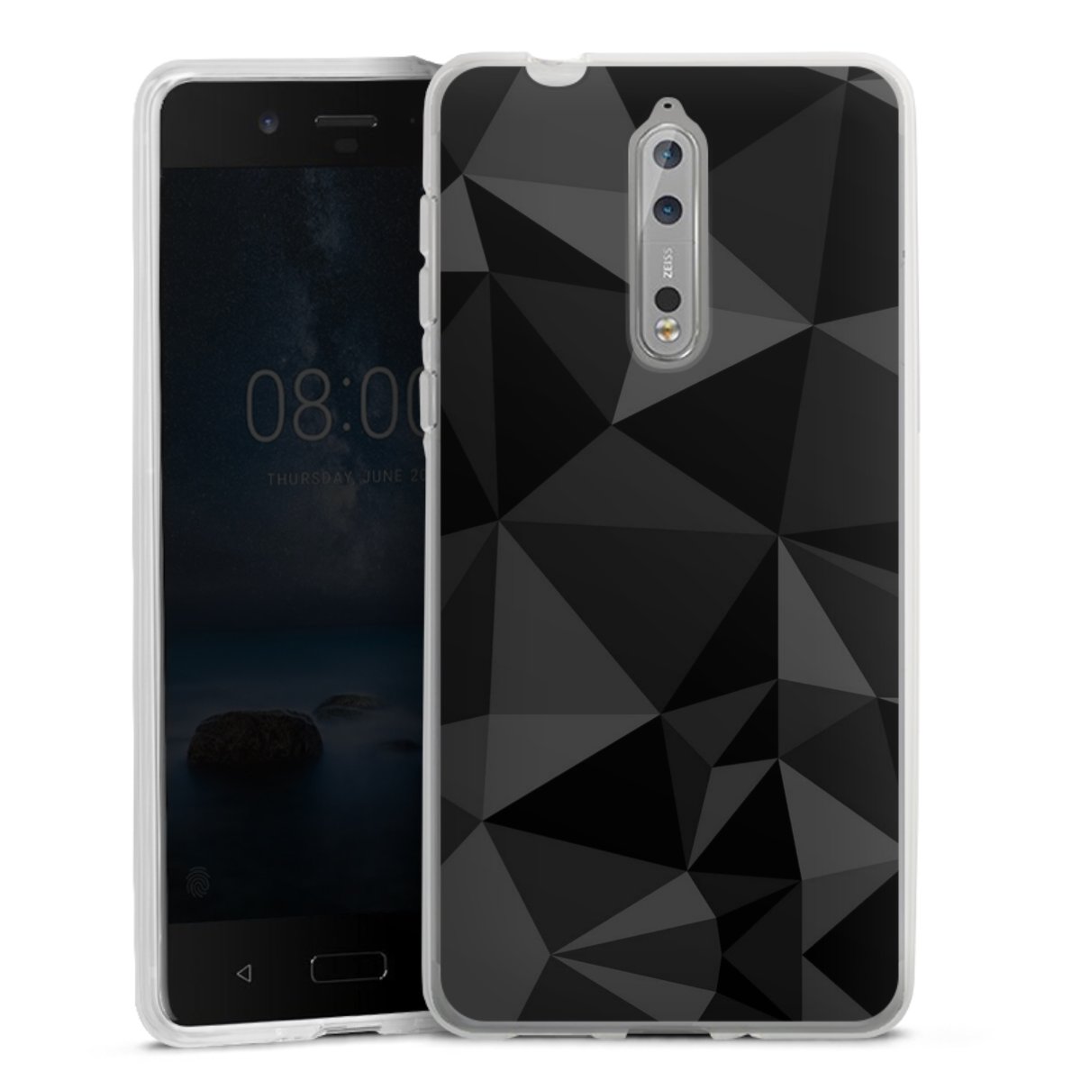 Motif Polygone Noir