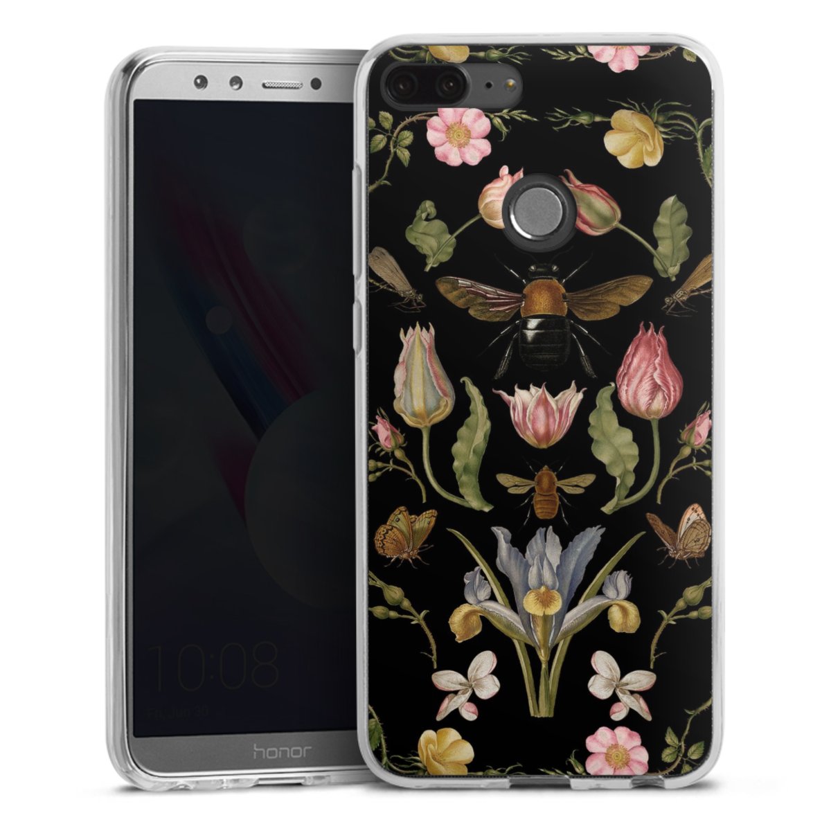 Wildblumen und Biene Schwarz